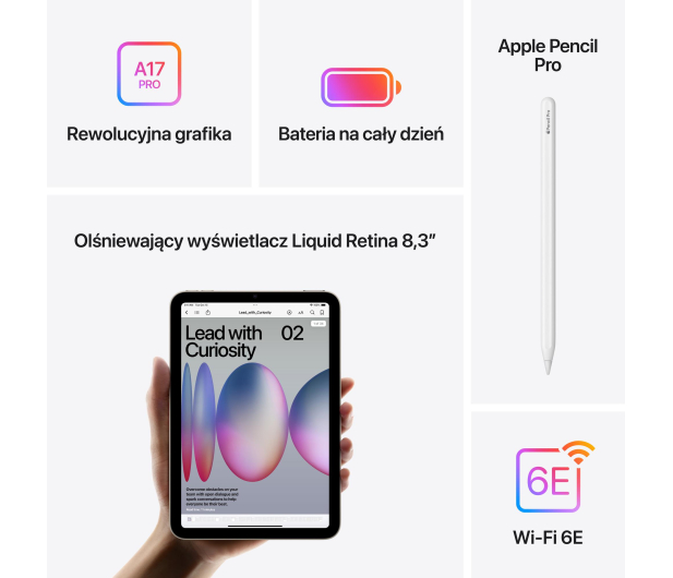 APPLE iPad Mini 2024 Wi-Fi 512GB - Starlight (MYH23HC/A) - 1288387 - zdjęcie 6